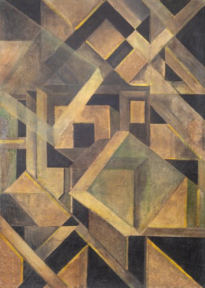 Abstracte compositie met kristallijne vormen, ca. 1920 door Mikhail Vasilyevich Matyushin