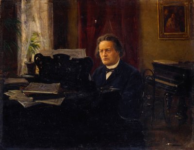 Portret van de componist Anton Rubinstein, eind 19e eeuw door Mikhail Yarovoy