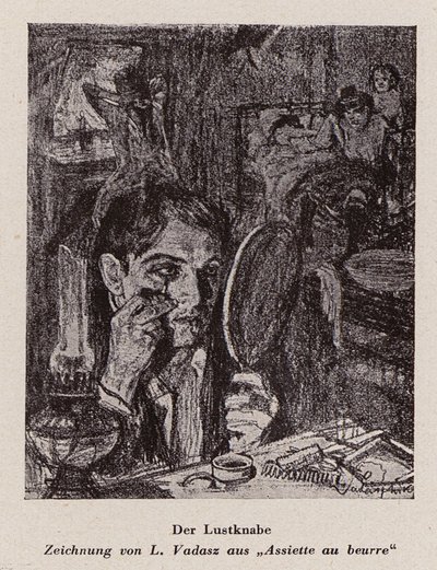 Huurjongen (litho) door Miklós Vadász