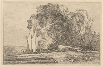 Studie van Bomen aan de Oever van de Yare door Miles Edmund Cotman
