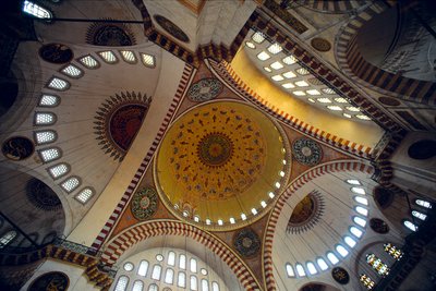 Interieur van de Süleymaniye-moskee door Mimar Sinan