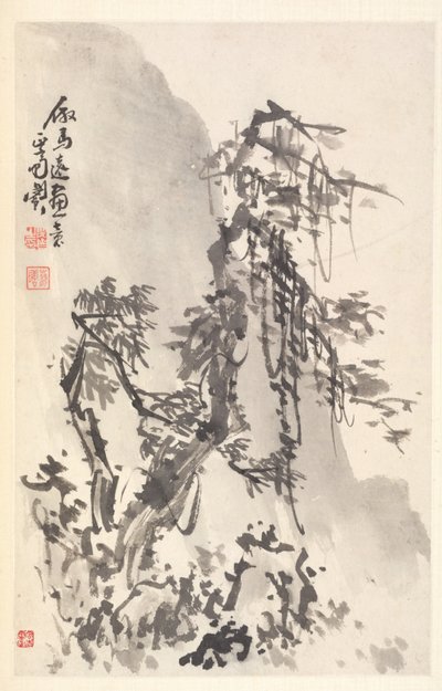 Landschap in de stijl van Ma Yuan door Min Zhen