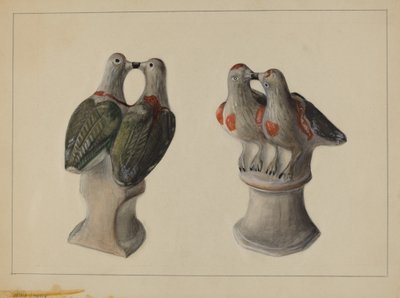 Krijtliefdesvogels door Mina Lowry