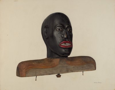 Hoofd van een zwart persoon, c. 1940 door Mina Lowry