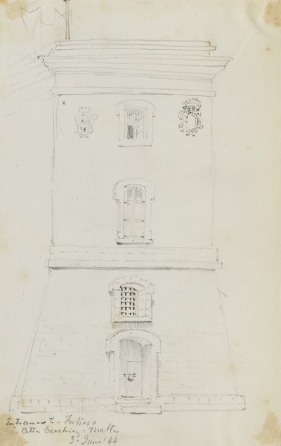 Malta, ingang van een fort in de oude stad door Miner Kilbourne Kellogg