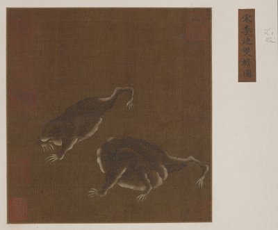 Een paar driepotige padden door Ming Dynasty Chinese School