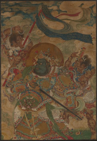 Hemelse Koning Virudhaka door Ming Dynasty Chinese School