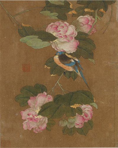 Tien afbeeldingen van vogels en bloemen (kleur op zijde) door Ming Dynasty Chinese School