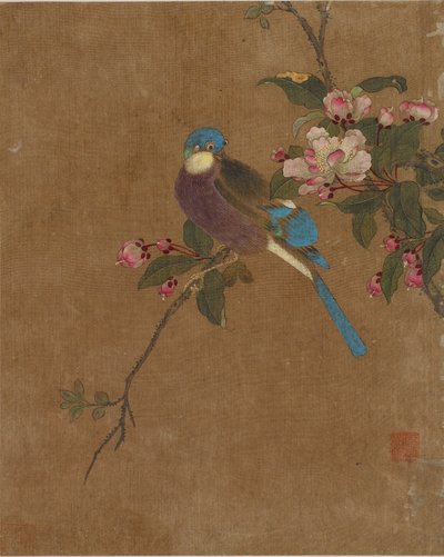 Tien afbeeldingen van vogels en bloemen (kleur op zijde) door Ming Dynasty Chinese School