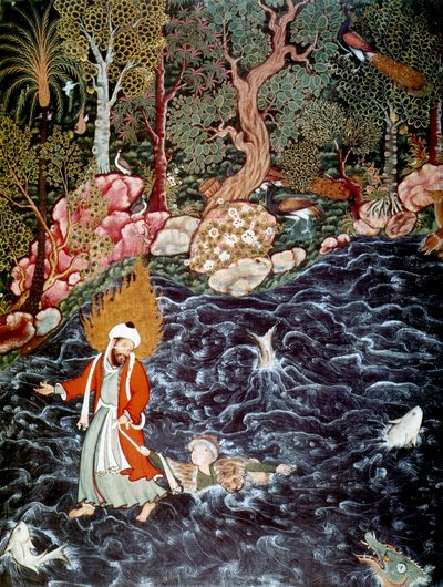 De profeet Elia redt prins Nur ad-Dahr door Mir Sayyid Ali