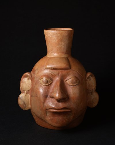 Portretschelp, Vroege Tussenperiode, ca. 200-700 (keramiek) door Moche Moche