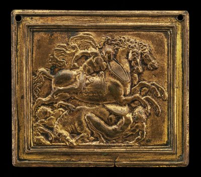 Slagveld, in een rechthoekig kader, 1505-1510 door Moderno