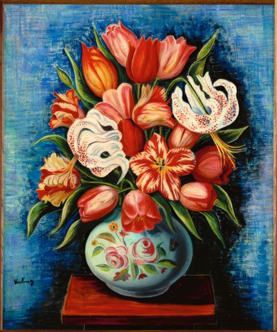 Boeket bloemen met tulpen en lelies door Moise Kisling