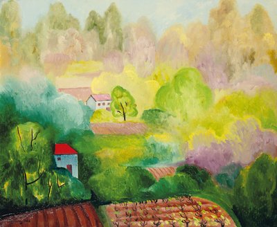 Landschap in Saint Tropez door Moise Kisling