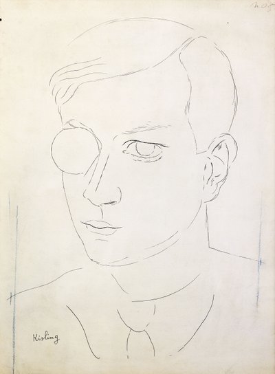 Portret van Tristan Tzara; Portret van Tristan Tzara door Moise Kisling