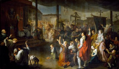 De stem van de burgers van Carmarthenshire om de plaag van 1630 te beëindigen door Moneta Jr. Sleet