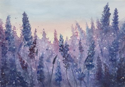 Lavendelkleurige zonsondergang door Monica Lindblom
