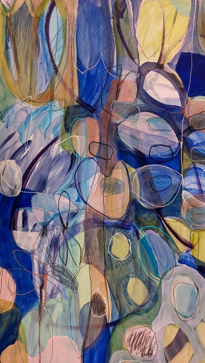 Abstract Blue Organic Flow door Monika Riethmueller