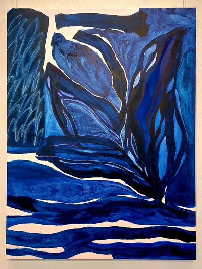 Vloeiend blauw - Natuur - Abstract door Monika Riethmueller