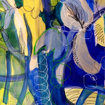 Levendige abstracte bloem door Monika Riethmueller