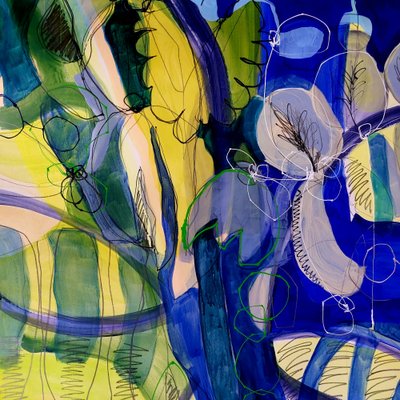 Levendige abstracte bloemen door Monika Riethmueller
