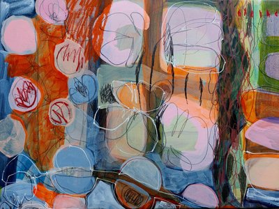 Levendige abstracte tuin door Monika Riethmueller
