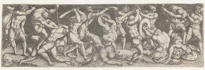 Gevecht tussen Romeinse soldaten door Monogrammist AC