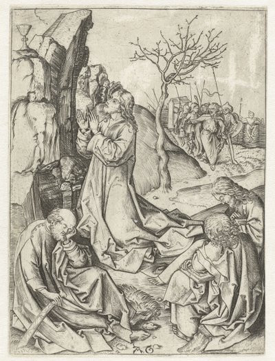 Christus op de olijfberg door Monogrammist AG