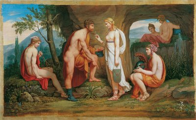 Duits: Perseus en de nimfen Perseus en de nimfen door Monogrammist A. P.