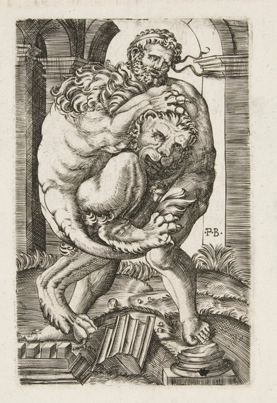 Hercules en de Nemeïsche Leeuw door Monogrammist B