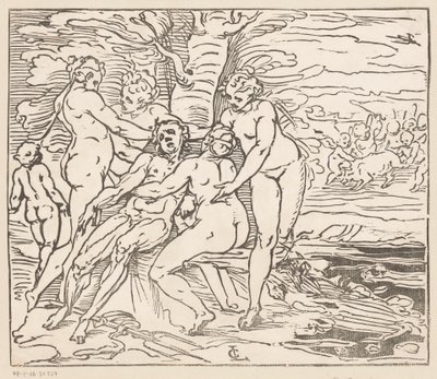 Venus treurt om de dood van Adonis door Monogrammist GGN (attributed to)