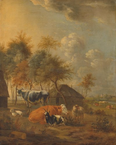 Landschap met dieren door Monogrammist IL (schilder)