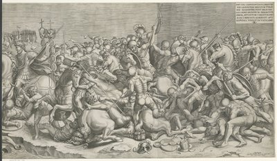 Slag bij de Milvische brug (rechter delen) door Monogrammist SK (prentmaker)