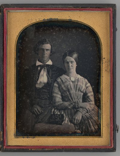 Ongenoemd portret van een man en vrouw, 1845 door Montgomery Simons