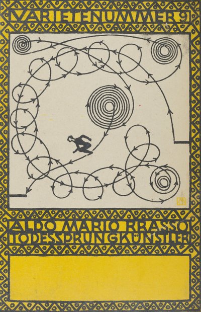 Varieté Act 9: Aldo Mario Brasso, Doodsprongkunstenaar, 1907 door Moritz Jung
