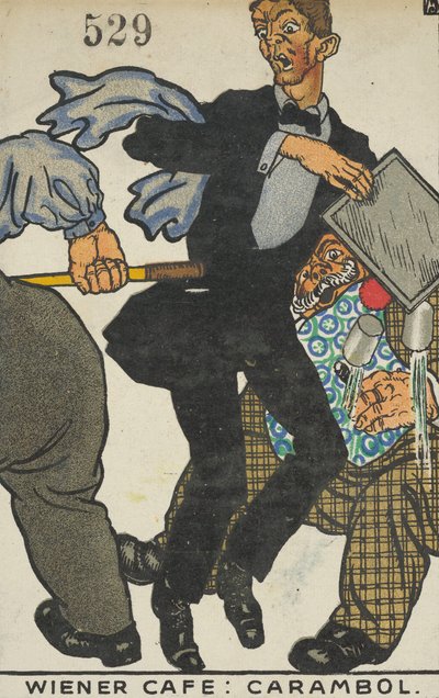 Weens Café: Carambole, 1911 door Moritz Jung