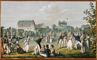 Een balspel in Atzenbrugg ... (ets) door Moritz Ludwig von Schwind
