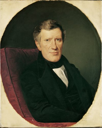 Franz Grillparzer, beroemdste Oostenrijkse dramaturg ... (olieverf op karton) door Moritz Michael Daffinger