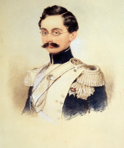 Portret van Adolphe I, Hertog van Nassau, Groothertog van Luxemburg 1817-1905, jaren 1840 door Moritz Michael Daffinger