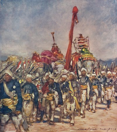 Een Typische Groep in de Optocht van de Retainers, 1903 door Mortimer L Menpes