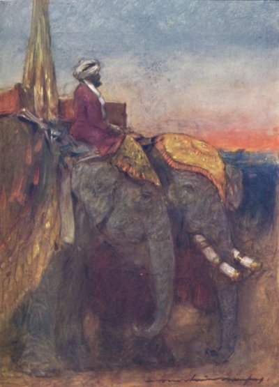 Jaipur olifanten door Mortimer L Menpes