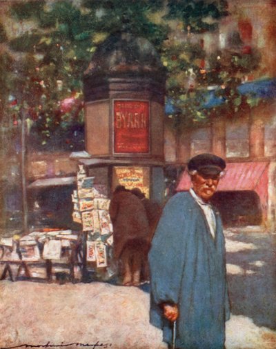 Een kiosk op de boulevard door Mortimer Ludington Menpes