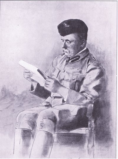 Kolonel French, illustratie uit Na Pretoria: De Guerrillaoorlog, 1902 door Mortimer Ludington Menpes
