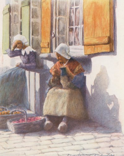 Aan de kade in Pont-Aven door Mortimer Ludington Menpes