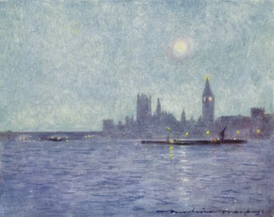 Westminster bij Nacht door Mortimer Ludington Menpes