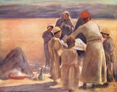 Wereldkinderen: Aardrijkskundeles door Mortimer Ludington Menpes