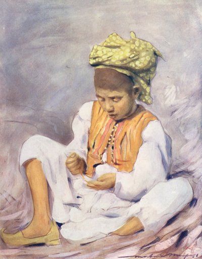 Wereldkinderen: Indiaas, Kralen Rijgen door Mortimer Ludington Menpes
