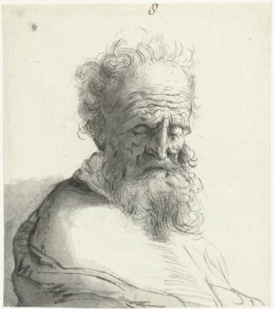 Kop van een oude man door Moses Ter Borch