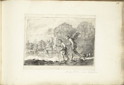 Tobias en de engel door Moses Ter Borch
