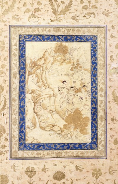 Jachtscène (ca. 1660-1680) door Mughal School